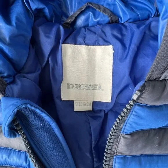 Diesel‎ Hooded Winter Puffer Snowsuit Black / Blue Infant 6-9 Months - Picture 3 of 5